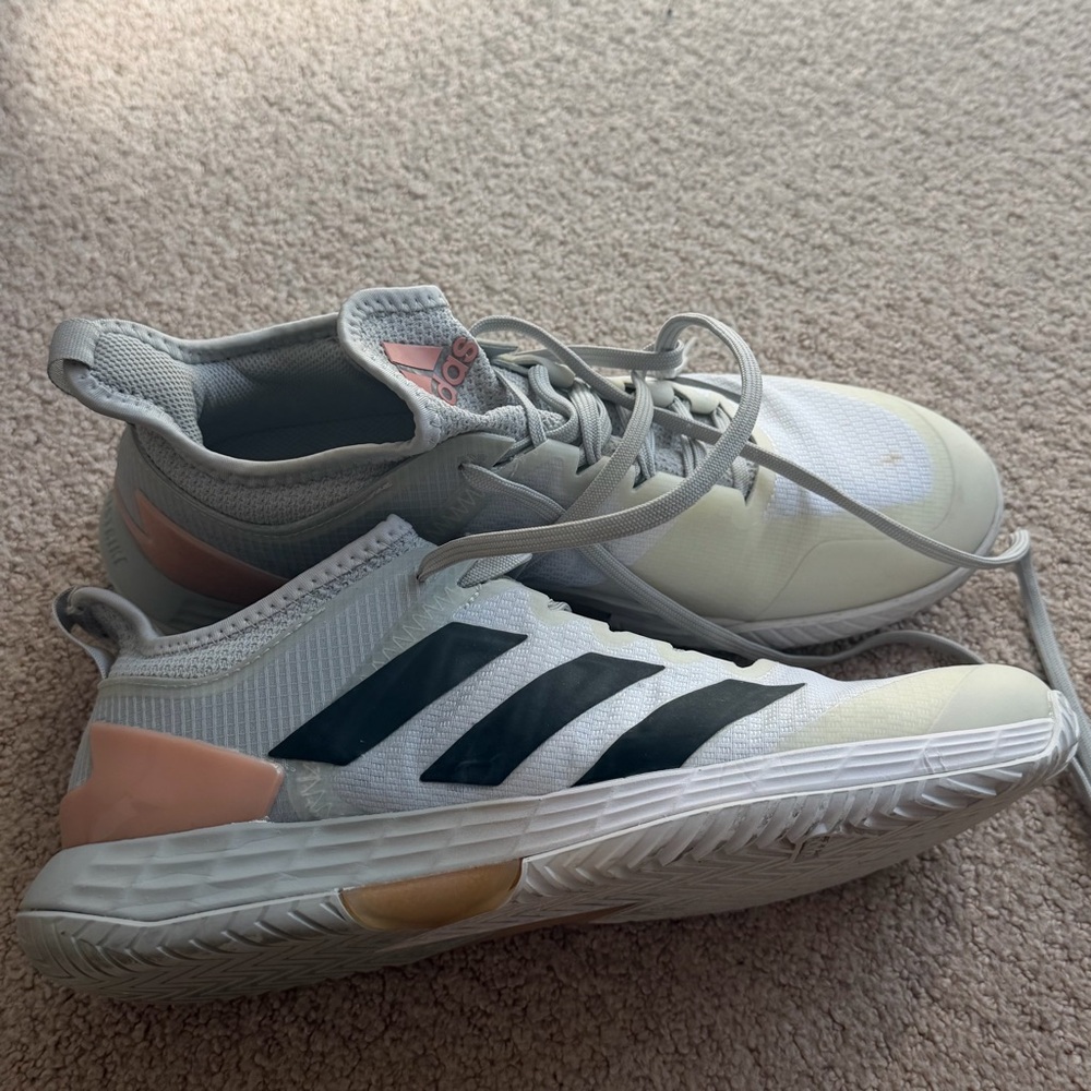 adidas Light Gray, Peach & Black Athletic Sneakers
